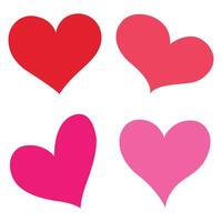 A set of different hearts made with love Heart for Valentine's day vector