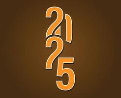 2025 Happy New Year Holiday Abstract Brown And Orange Isolated Elegant Design Illustration vector