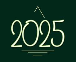 Happy New Year 2025 Holiday Abstract Green Elegant Isolated Design Illustration vector