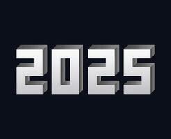 2025 Happy New Year Holiday Design Isolated Elegant Abstract Illustration vector