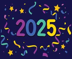 2025 Happy New Year Holiday Abstract Colorful Elegant Isolated Design Illustration vector