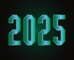 2025 Happy New Year Holiday Design Cyan Elegant Isolated Abstract Illustration vector