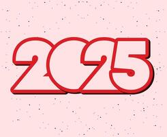 2025 Happy New Year Holiday Abstract Red Festive Isolated Elegant Design Illustration vector