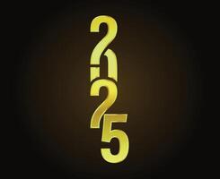 2025 Happy New Year Holiday Abstract Gold Isolated Elegant Design Illustration vector