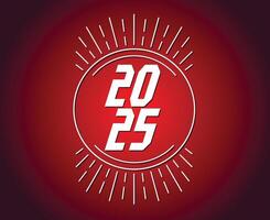 2025 Happy New Year Holiday Abstract Red And White Elegant Isolated Design Illustration vector