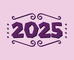2025 Happy New Year Holiday Abstract Purple Festive Elegant Isolated Design Illustration vector