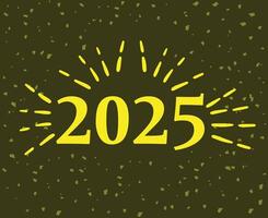 2025 Happy New Year Holiday Yellow Isolated Festive Celebration Design Abstract Illustration vector