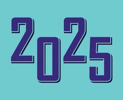 Happy New Year 2025 Holiday Abstract Blue And Cyan Elegant Isolated Design Illustration vector