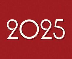 2025 Happy New Year Holiday Abstract Red And White Isolated Elegant Design Illustration vector