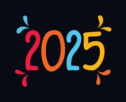 Happy New Year 2025 Holiday Multicolor Design Festive Abstract Illustration vector
