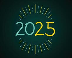 2025 Happy New Year Holiday Yellow And Green Design Abstract Illustration vector