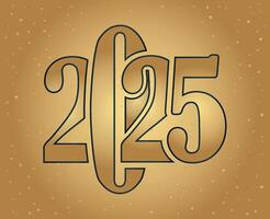 Happy New Year 2025 Holiday Abstract Gold Festive Elegant Isolated Design Illustration vector