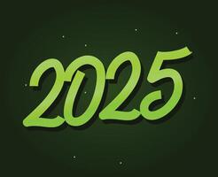 Happy New Year 2025 Holiday Design Green Elegant Isolated Abstract Illustration vector