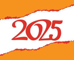 2025 Happy New Year Holiday Abstract Orange Festive Isolated Elegant Design Illustration vector
