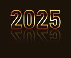 Happy New Year 2025 Holiday Design Gold Elegant Isolated Abstract Illustration vector