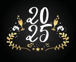 2025 Happy New Year Holiday Abstract Elegant Isolated Design Illustration vector