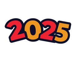 Happy New Year 2025 Holiday Design Color Elegant Isolated Abstract Illustration vector