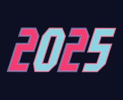 2025 Happy New Year Holiday Design Pink And Blue Isolated Elegant Abstract Illustration vector