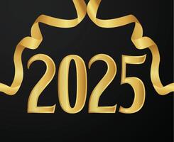Happy New Year 2025 Holiday Gold Design Festive Abstract Illustration vector