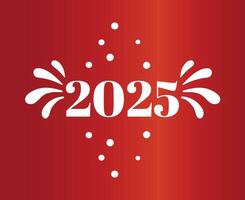 2025 Happy New Year Holiday Design Orange And White Festive Elegant Isolated Abstract Illustration vector