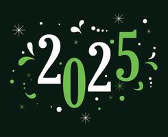 2025 Happy New Year Holiday Green Isolated Festive Celebration Design Abstract Illustration vector