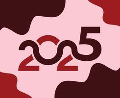 2025 Happy New Year Abstract Maroon Isolated Elegant Design Illustration vector