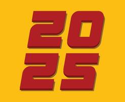 2025 Happy New Year Holiday Red And Yellow Isolated Elegant Abstract Illustration vector