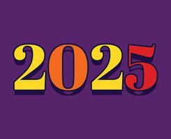 Happy New Year 2025 Holiday Design Multicolor Elegant Isolated Abstract Illustration With Purple Background vector