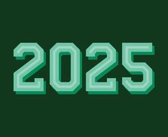2025 Happy New Year Holiday Design Green Elegant Isolated Abstract Illustration vector