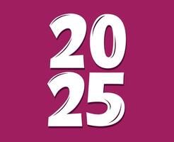 2025 Happy New Year Holiday Abstract Purple and White Festive Elegant Isolated Design Illustration vector