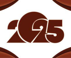 2025 Happy New Year Holiday Abstract Brown Isolated Elegant Design Illustration vector