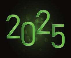 2025 Happy New Year Holiday Design Green Festive Elegant Isolated Abstract Illustration vector
