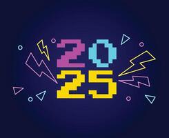 2025 Happy New Year Holiday Multicolor Celebration Design Abstract Illustration vector