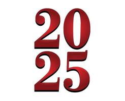 Happy New Year 2025 Holiday Abstract Red Elegant Isolated Design Illustration vector