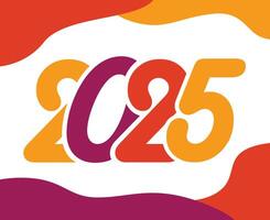 2025 Happy New Year Holiday Abstract Multicolor Isolated Elegant Design Illustration vector