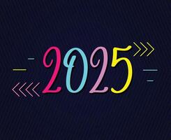 Happy New Year 2025 Holiday Abstract Colors Elegant Isolated Design Illustration vector