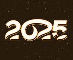 2025 Happy New Year Holiday Abstract Isolated Elegant Design Illustration With Brown Background vector