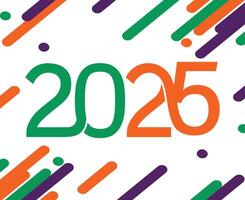2025 Happy New Year Holiday Abstract Multicolor Isolated Elegant Design Illustration vector