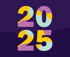 2025 Happy New Year Holiday Design Multicolor Isolated Elegant Abstract Illustration vector