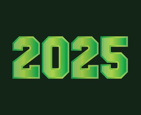 Happy New Year 2025 Holiday Green Isolated Celebration Design Abstract Illustration