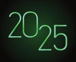 2025 Happy New Year Holiday Abstract Green Isolated Elegant Design Illustration vector