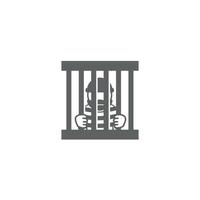 illustration of a flat design of inmates in prison. vector