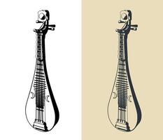 Pipa chinese string instrument vector