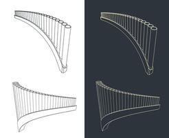 Pan flute illustrations vector