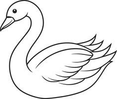 Swan black and white vector