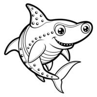 Dot to Dot Hammerhead Shark Coloring Page for Kids to Enhance Fine Motor Skills vector