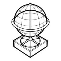 Multiview Orthographic Projection Illustrating Isometric Dimensions vector