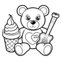 Fun and Educational Coloring Page for Kids Featuring Various Objects vector