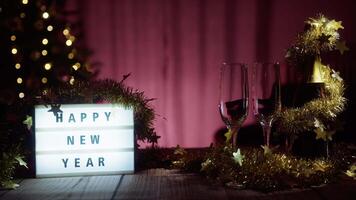 Flash and lights on a New Year Background video