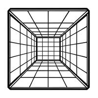 Majestic Perspective Drawing of a Soaring Cathedral Ceiling vector